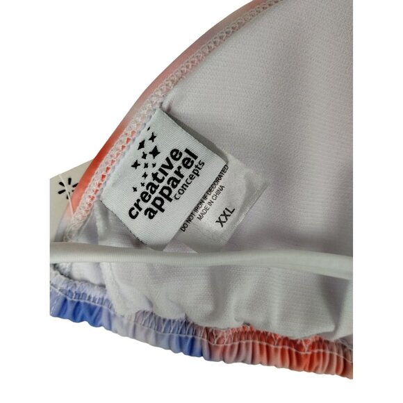 Creative Apparel Misses XXL Texas Tie Dye String Bikini Top - Picture 4 of 6